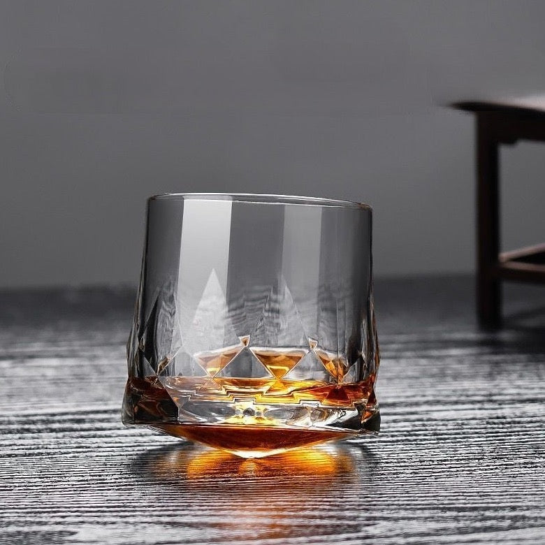 Diamond Cutting Rocking Whiskey Glass