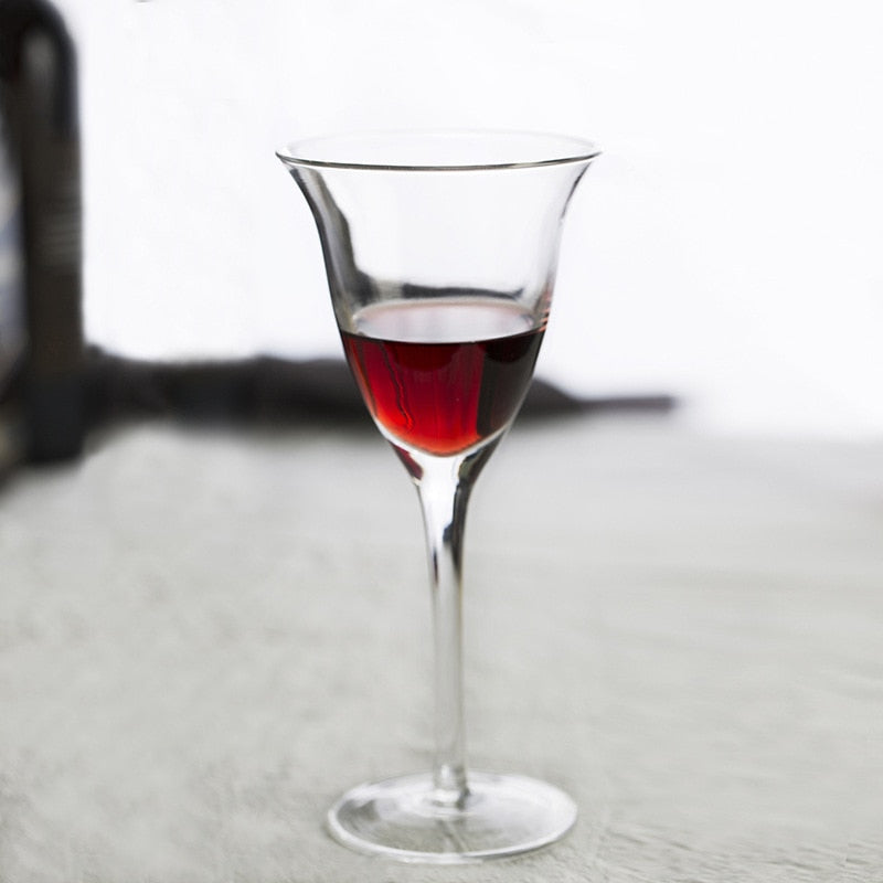 modern french crystal glasses with slim bowl