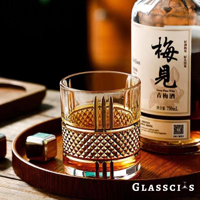 Gold Rim Old Fashioned Whiskey Glass