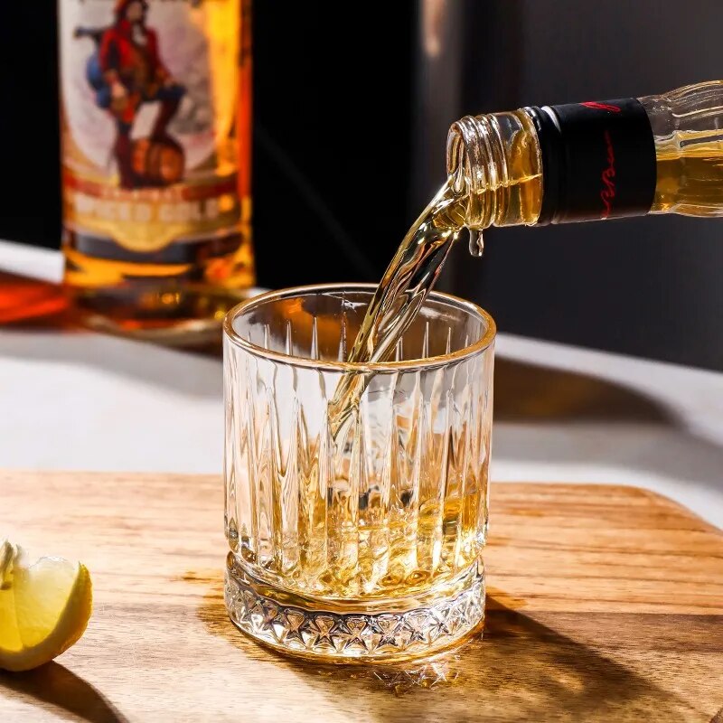 premium scotch whiskey glasses with marble design