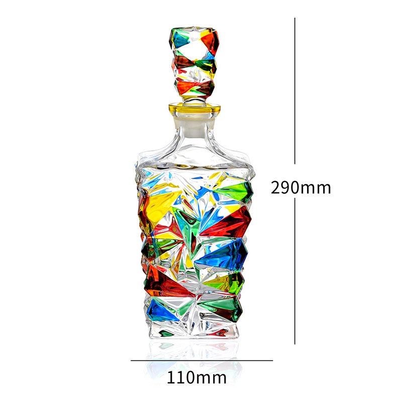 Murano Hand Painted Crystal Whiskey Decanter