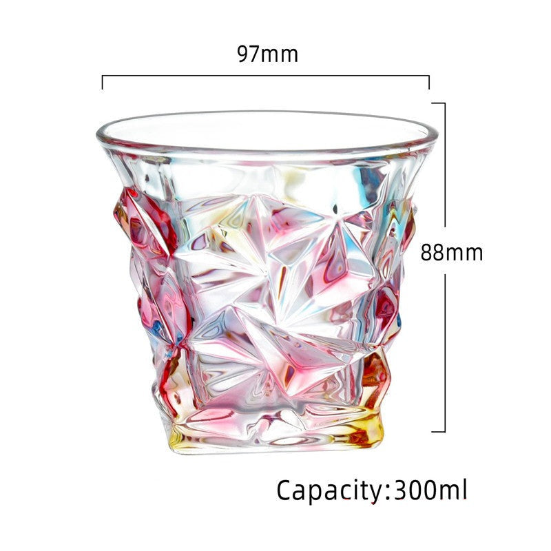 Murano Hand Painted Pink Whiskey Decanter Set