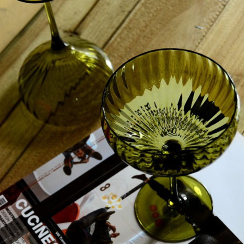 vintage green goblet by glasscias