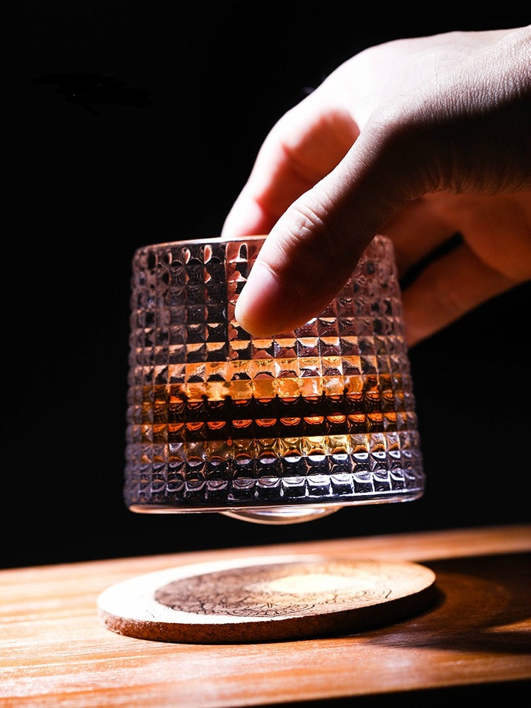 Celebrate with the one-of-a-kind Rocking Whiskey Glass by Glasscias