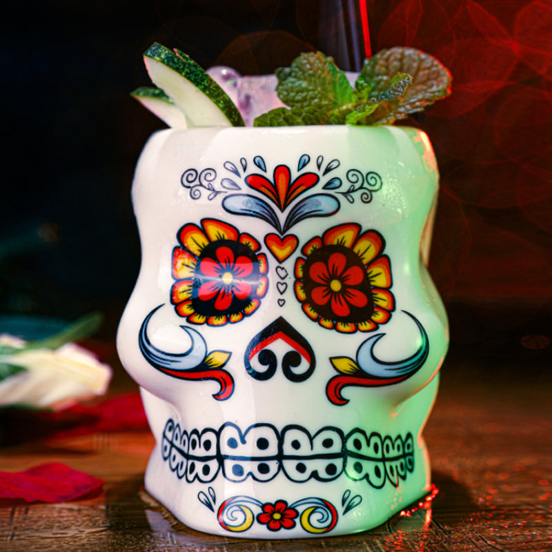 calavera tiki glass by glasscias
