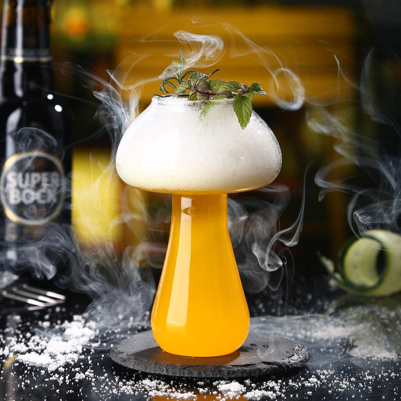 Enchanted forest themed mushroom glass