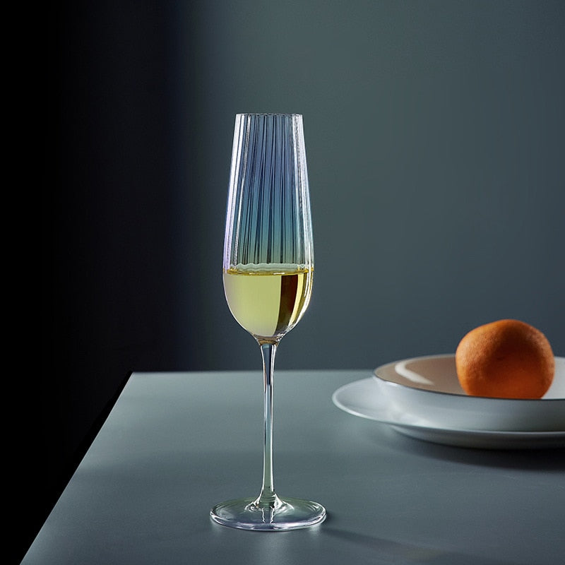 iridescent champagne glass | Glasscias
