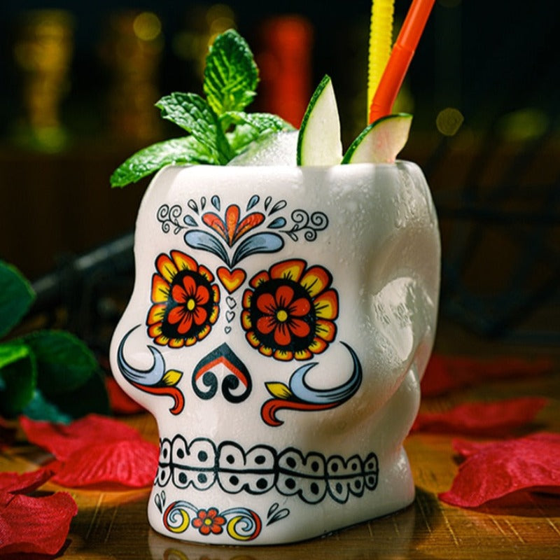 calavera skull cocktail glasses by glasscias