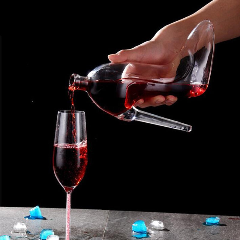 heel to toast decanter gift set by glasscias