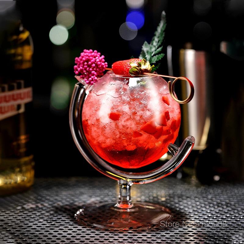 unique globe cocktail glass by glasscias