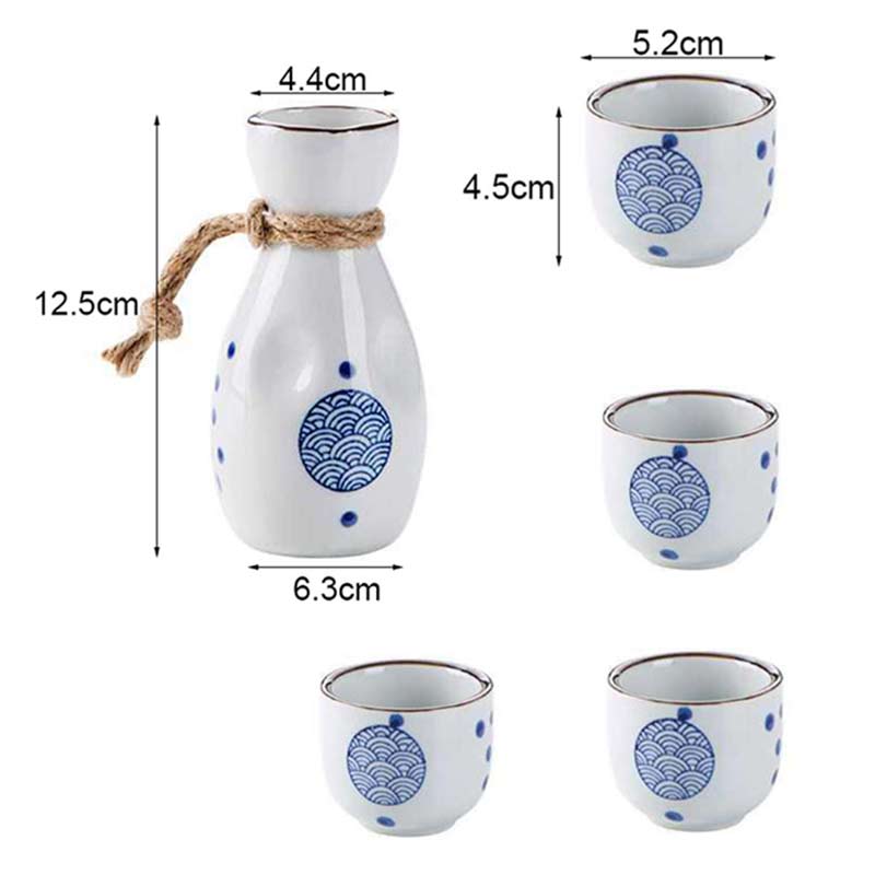 Seigaiha Japanese Sake Set