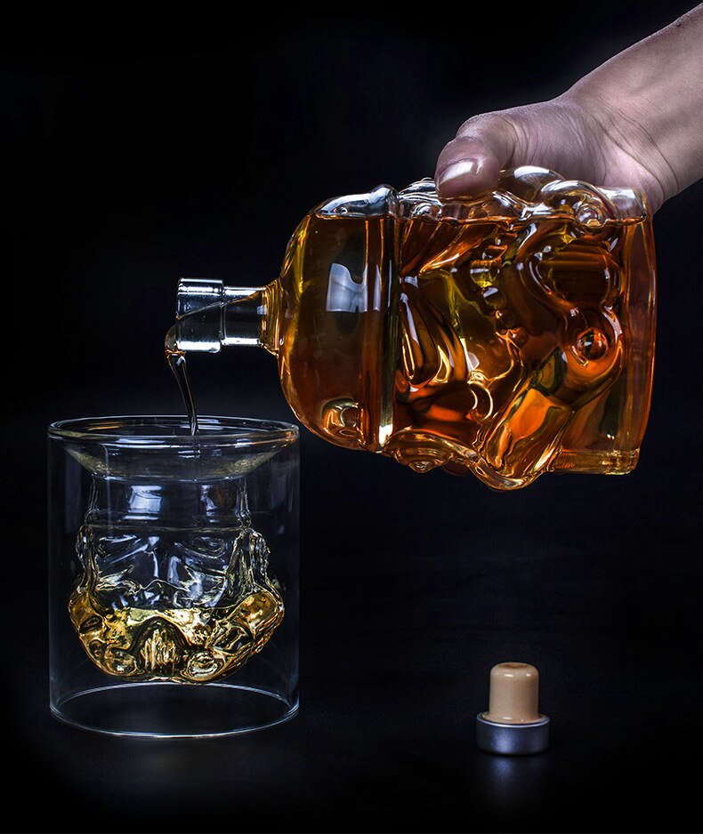 double wall whisky glass in storm trooper shape of stars wall