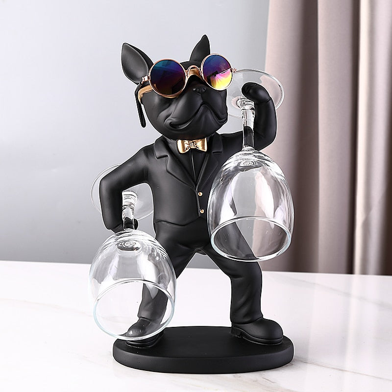 Butler bulldog funny wine glass holder