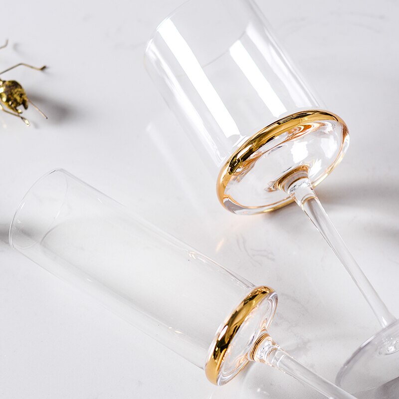 nordic fancy wine glasses with addition of gold design