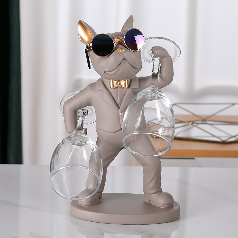 butler bulldog wine glass holders in grey