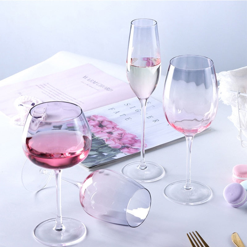 Pink Wine Glasses - A Feminime Touch