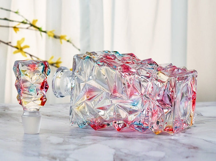 murano pink color brandy decanter