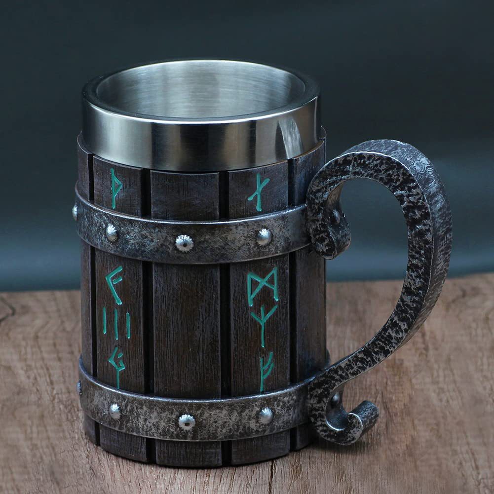 Viking era inspired timber tankard