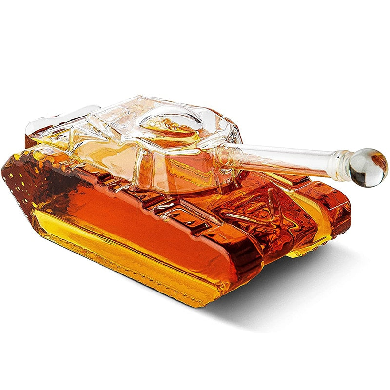 War tank inspired decanter by Glasscias