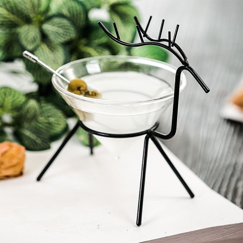 fun cocktail glasses shape like a reindeer