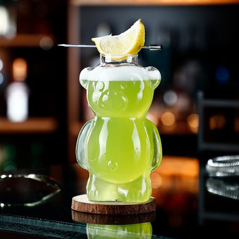 kawaii bear cute cocktail glass
