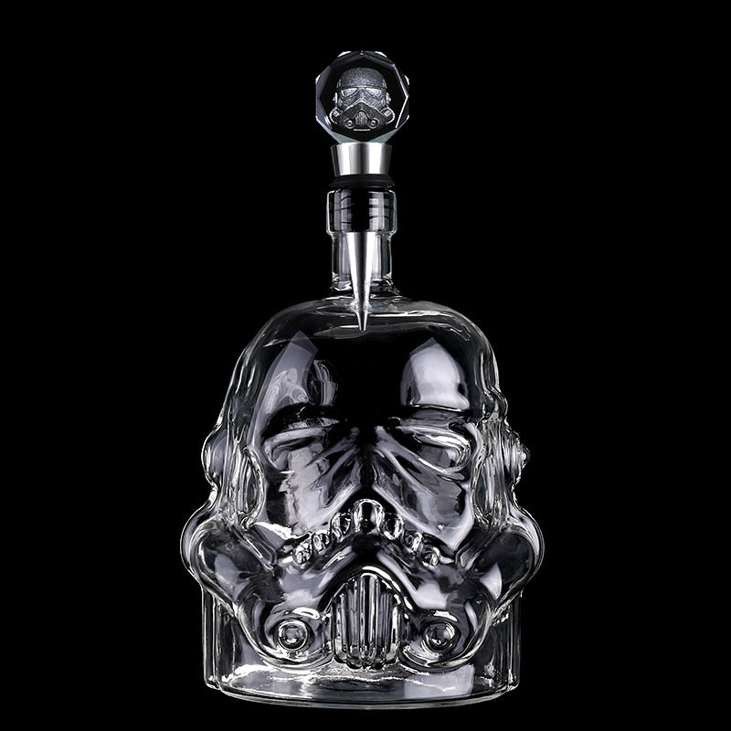 Unique Storm Trooper helmet decanters.