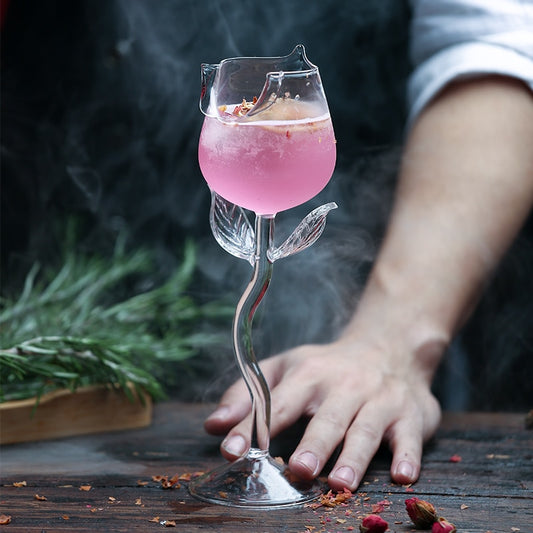 love blooms rose wine glass by glasscias