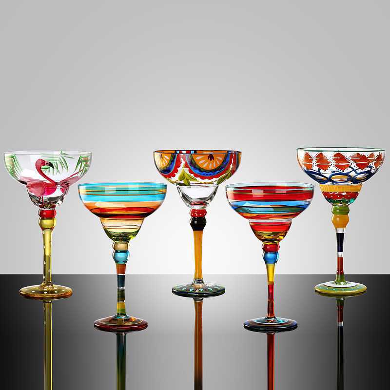 handblown margarita glasses by glasscias