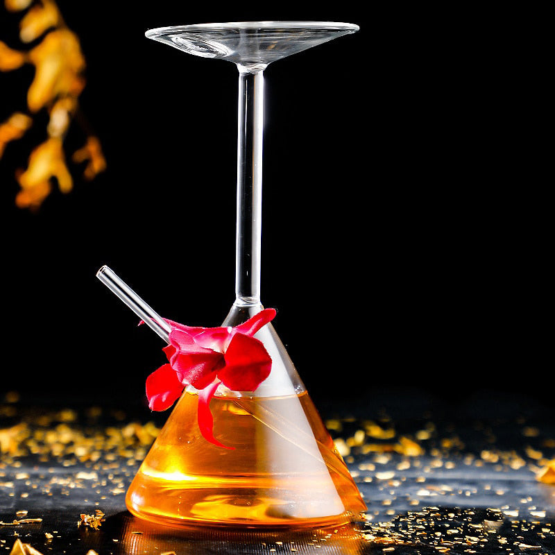 unique cocktail glasses with upside down design