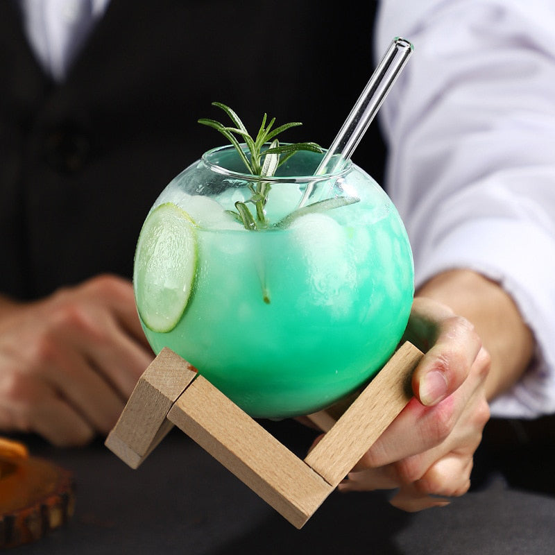full moon cocktail glass with rack