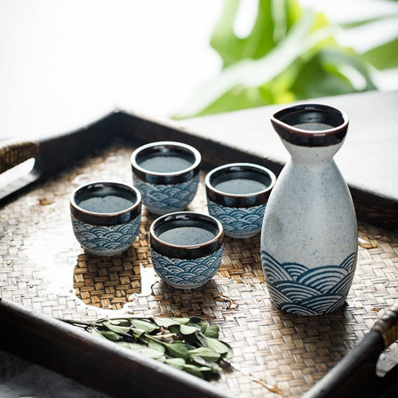 Coastal inspired sake set for ocean lovers