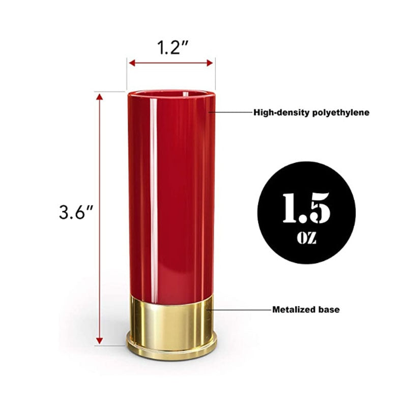 12 GA Caliber Shot Glass - Set of 4