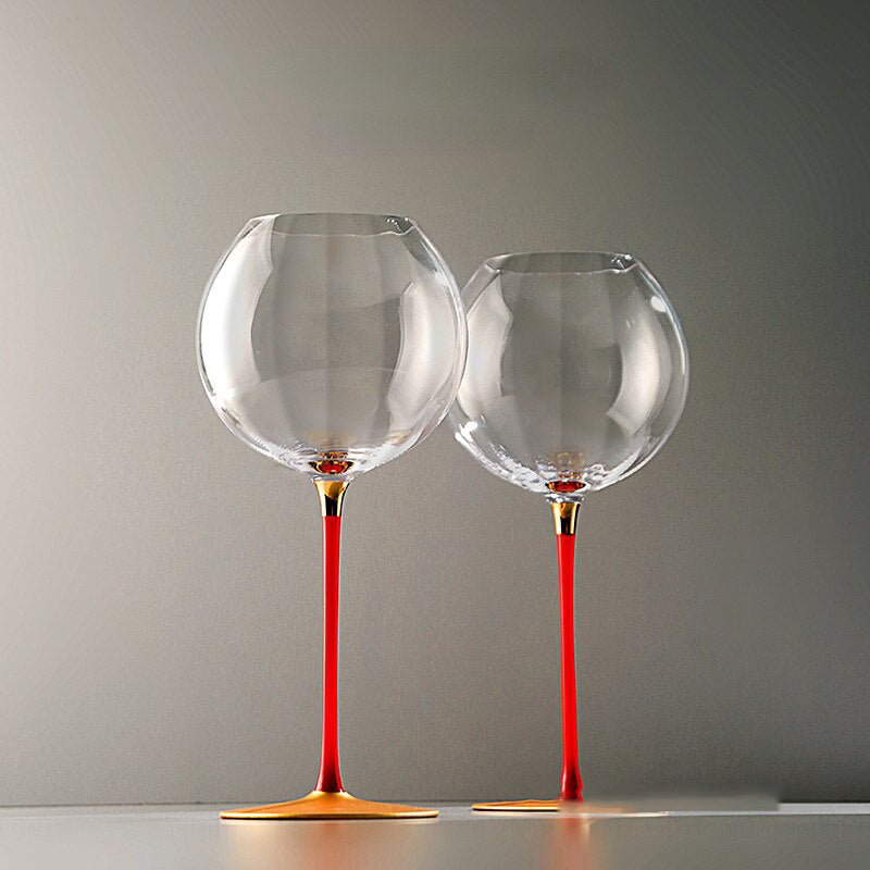 Unique red-stemmed Burgundy Glass for wine lovers