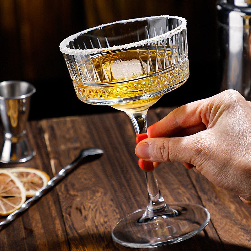 italian carved manhattan glasses