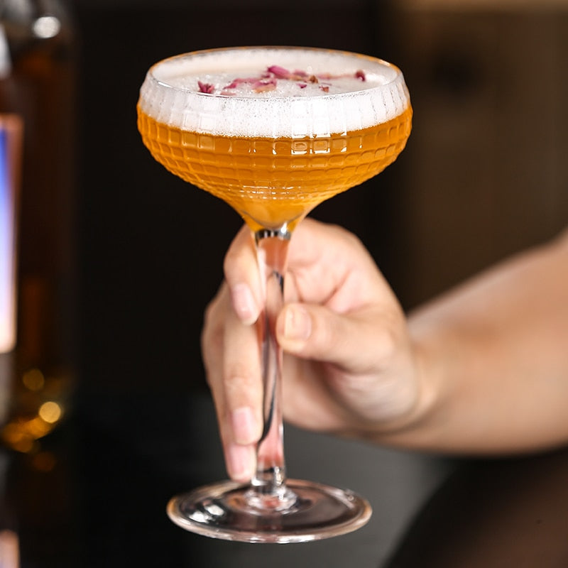 european carved manhattan glassware