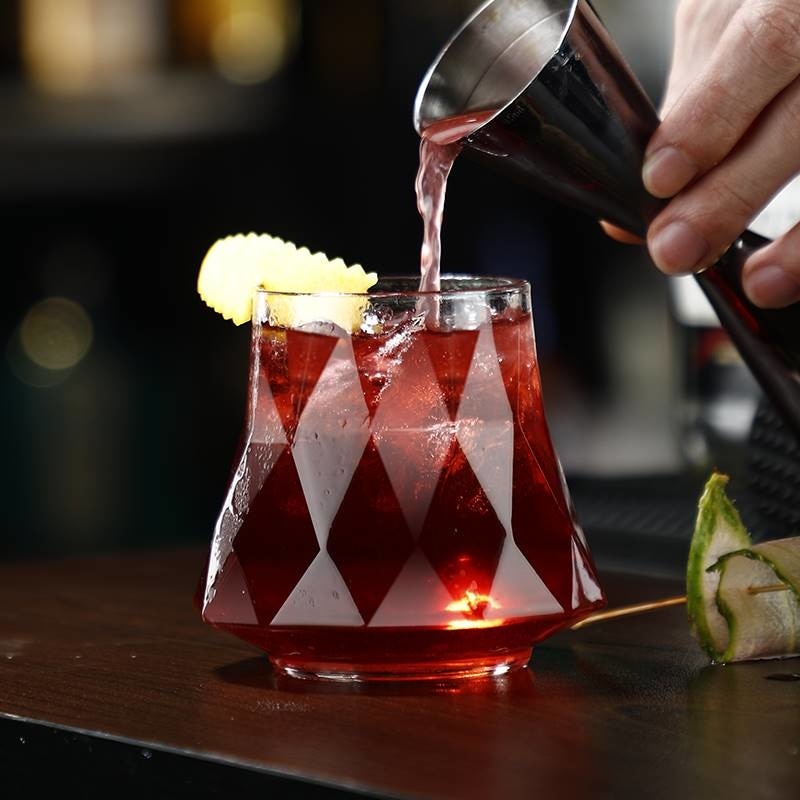 diamond cutting volcano stemless cocktail glasses