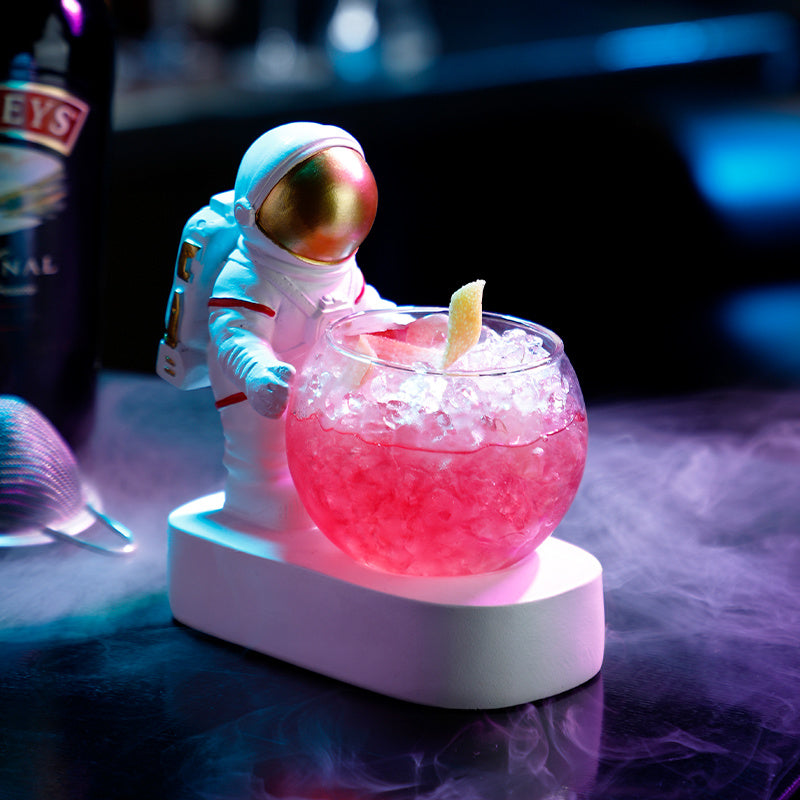 glow in the dark galaxy rounded martini glass