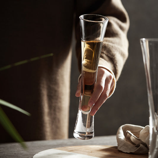 Unique hourglass-shaped clear wine glasses