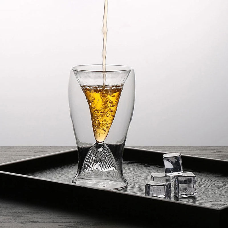 double walled glasses for cocktail with mermaid design