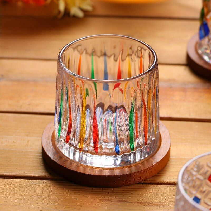 Italian meteor-inspired whiskey glass