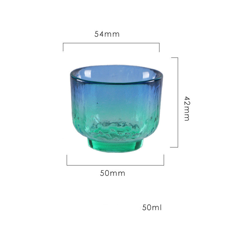 Coral Blue Transparent Sake Set with Warmer