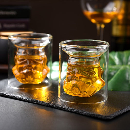 double walled whisky glass in storm trooper shape