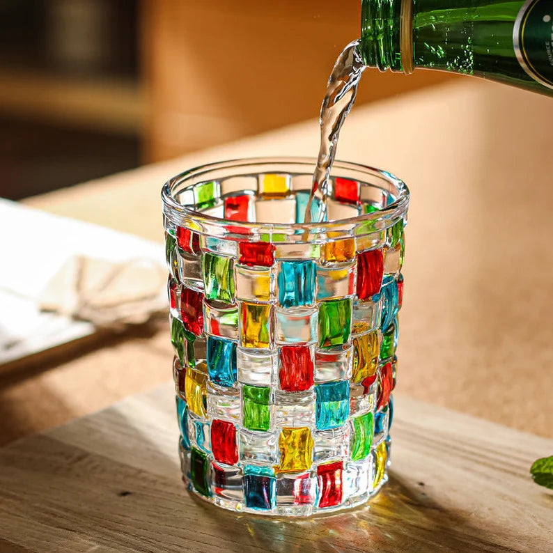 pouring into an Italian painted glass | Glasscias