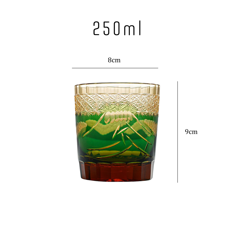 Mount Fuji Edo Kiriko Whiskey Glass