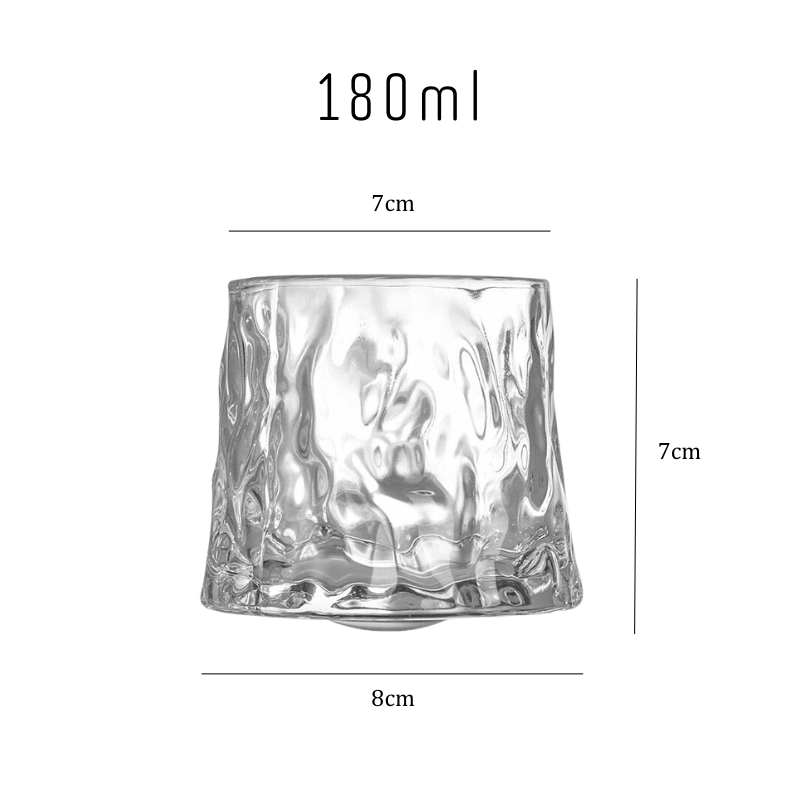rotating whiskey glass in glacier design