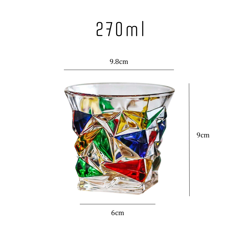 fancy whiskey glasses with multiple colors