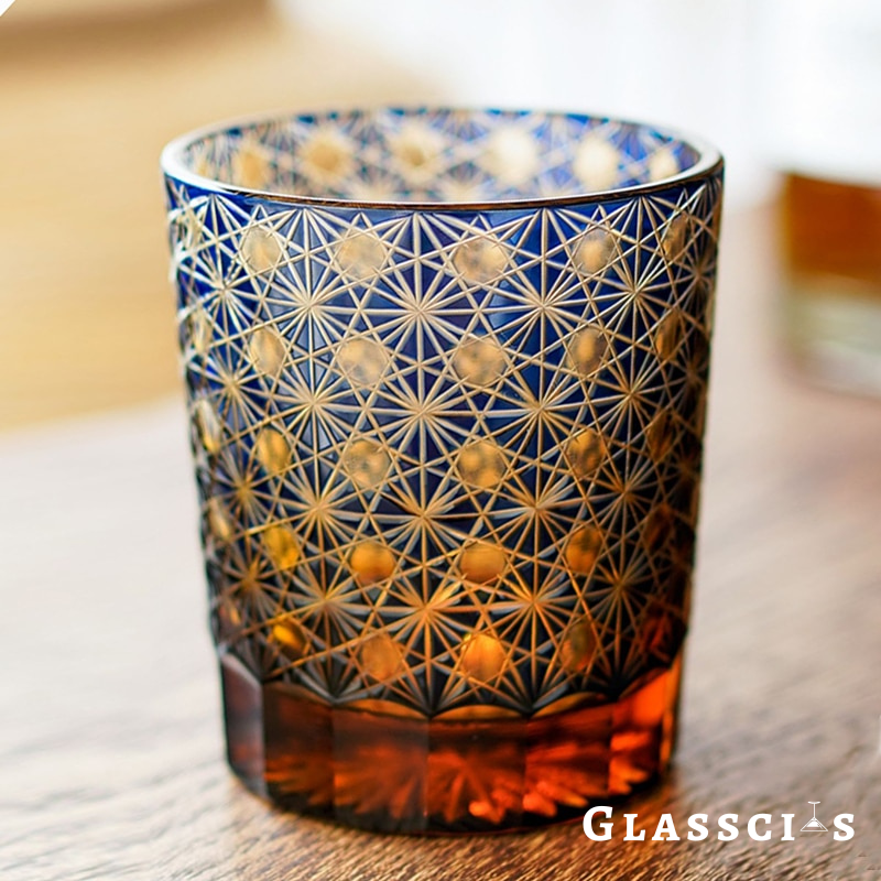 Edo Kiriko Whiskey Glass mirroring a starry night's beauty