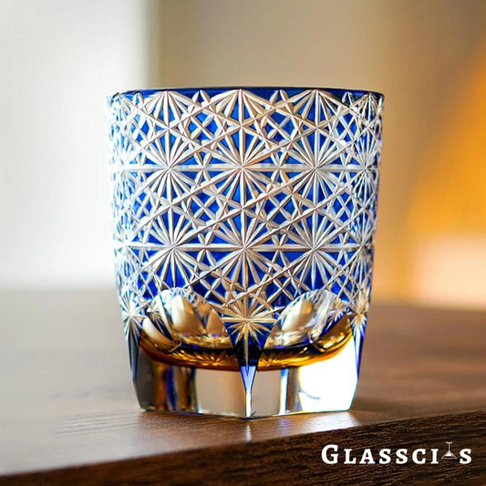 Japanese Daisy Edo Kiriko Whiskey Glass
