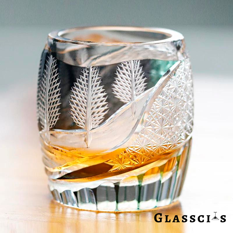 Japanese Winter Forest Edo Kiriko Whiskey Glass