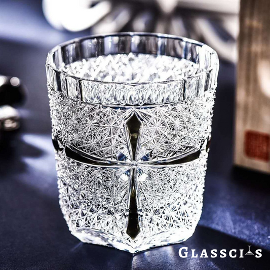 Black Cross Edo Glass with crystal texture